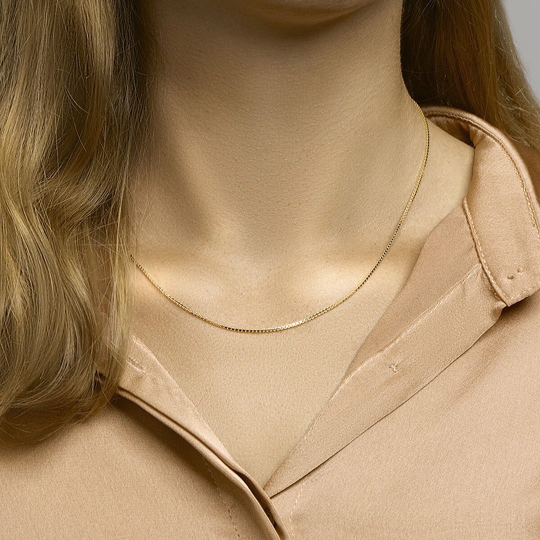 collier venetiaans 1,3 mm 41 + 4 cm 3 micron zilver verguld (geel)