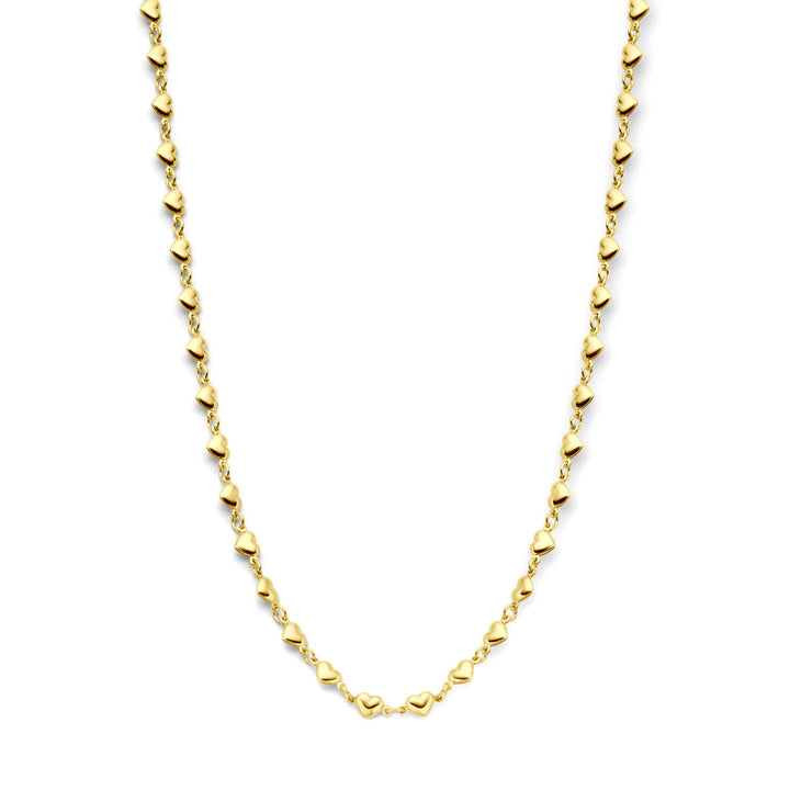 necklace hearts 41 + 4 cm 3 micron silver gold plated (yellow)