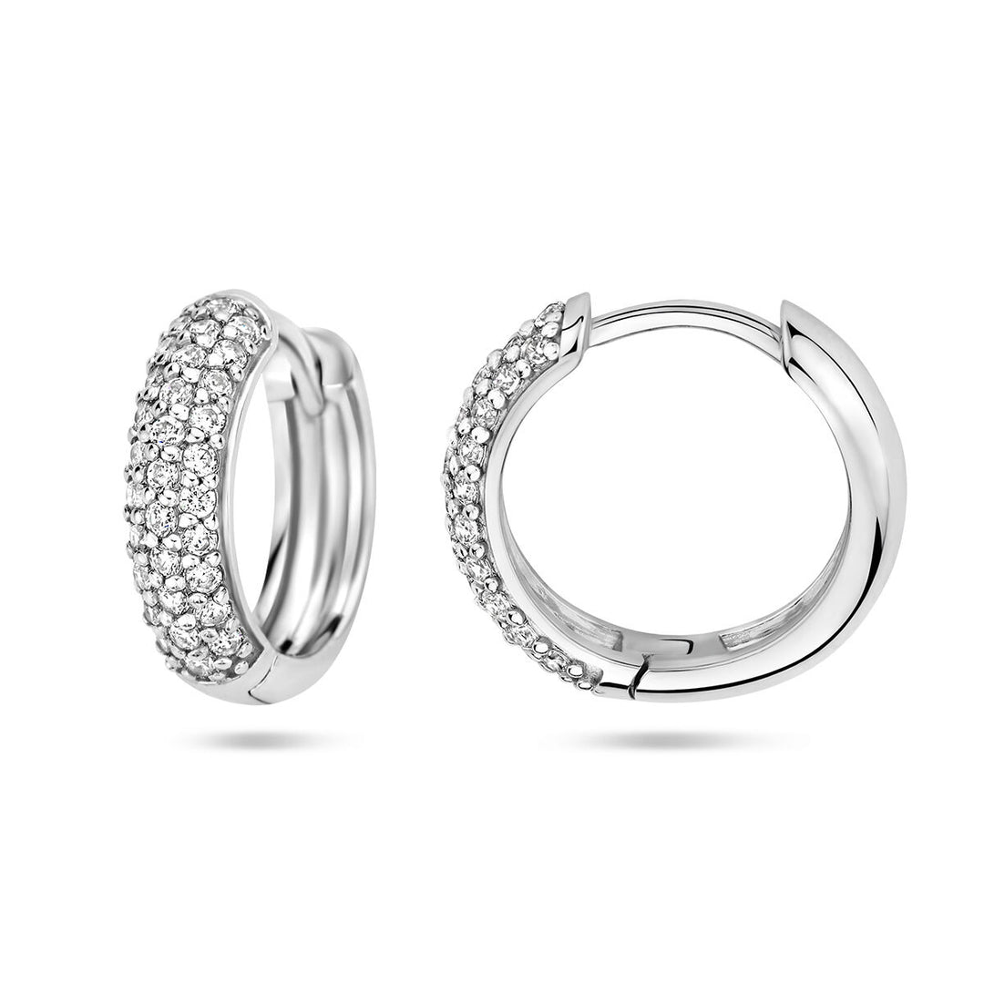 drop earrings zirconia silver rhodium plated