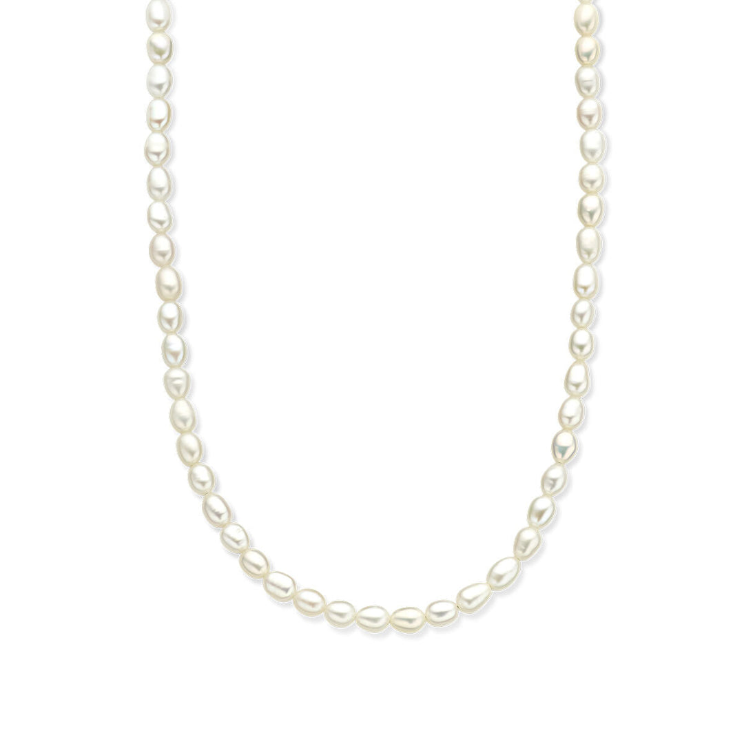 Gold ladies necklace pearls 14K