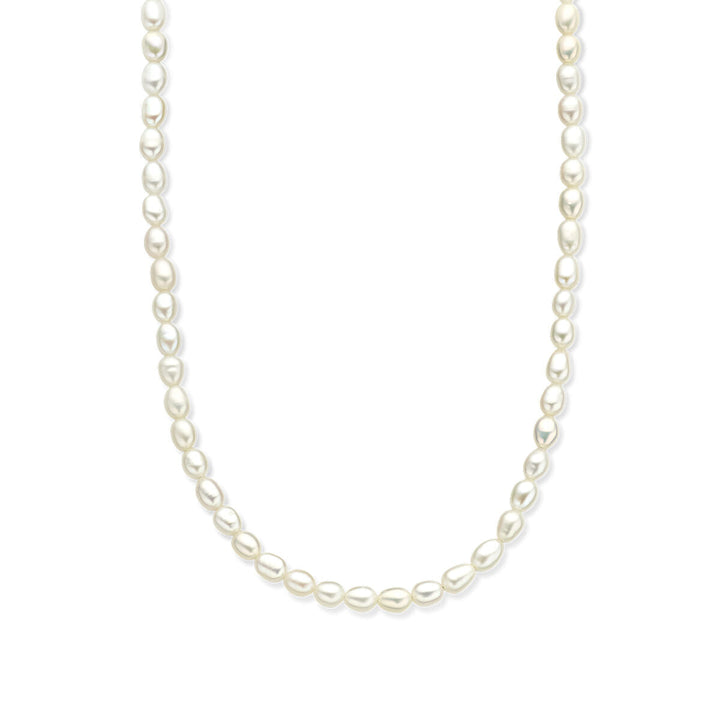 Gold ladies necklace pearls 14K