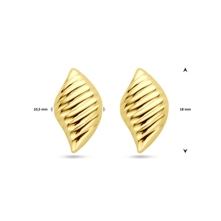 oorknoppen 18 mm 1 micron zilver verguld (geel)