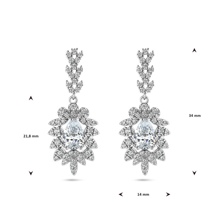 oorhangers zirkonia zilver gerhodineerd
