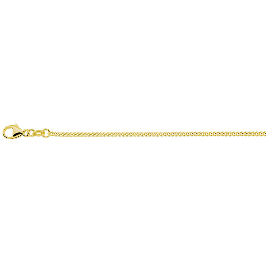 collier gourmette 4-zijdes geslepen 1,4 mm 41 + 4 cm 3 micron zilver verguld (geel)