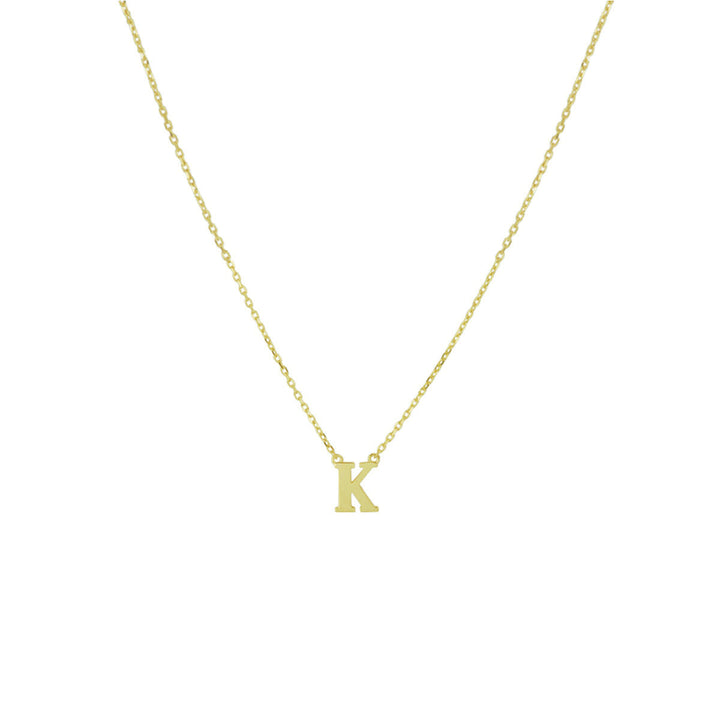 De Van der Kooij Collectie Gouden dames ketting letter 14K heeft een delicaat gouden anker collier met een kleine letter K hanger- een ideaal gepersonaliseerd sieradencadeau voor dames.