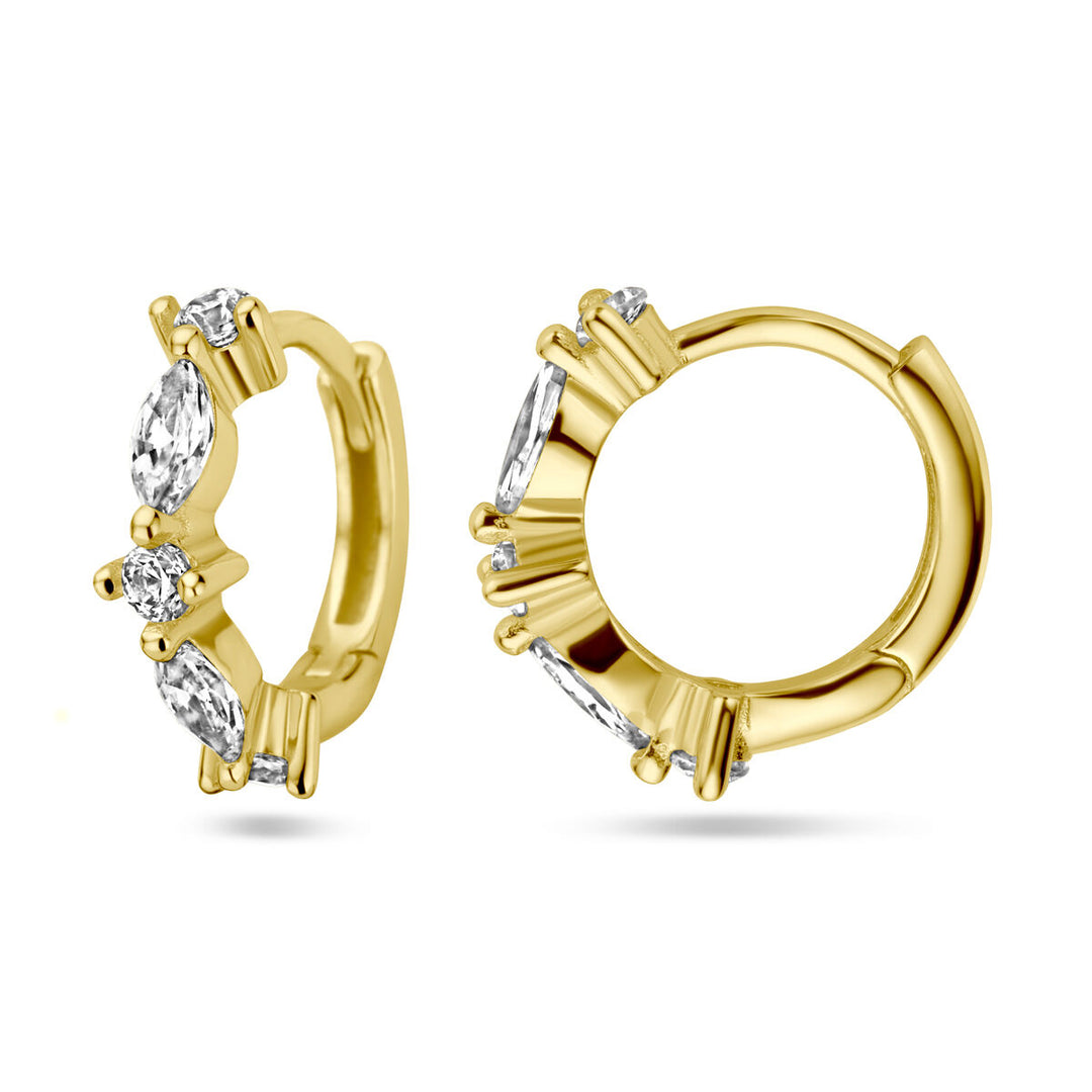 drop earrings zirconia 1 micron silver gold plated (yellow)