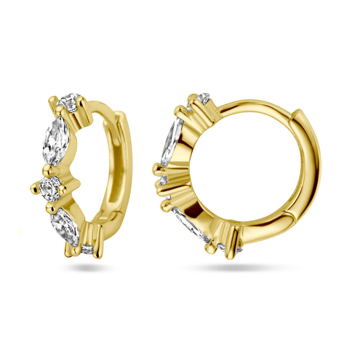 drop earrings zirconia 1 micron silver gold plated (yellow)