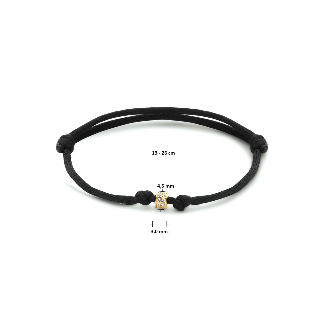 bracelet satin 14K gold with rubber/nylon/leather