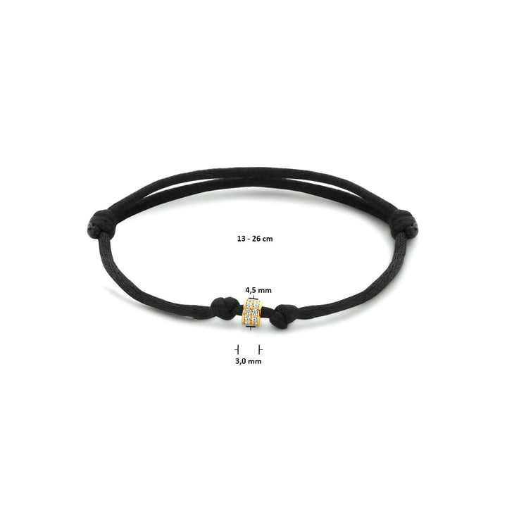 bracelet satin 14K gold with rubber/nylon/leather