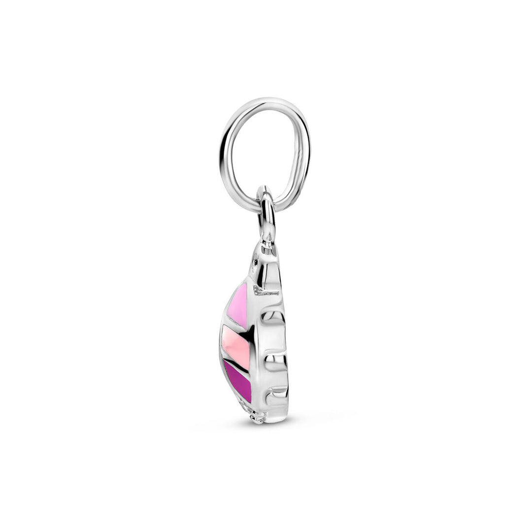 pendant ladybug zirconia silver rhodium plated