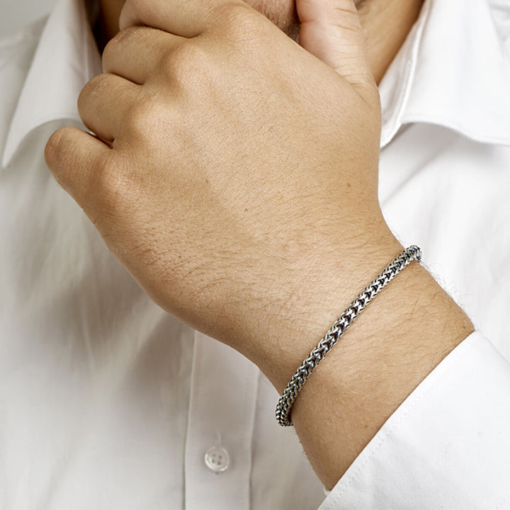 bracelet oxi foxtail 4.5 mm silver oxidized