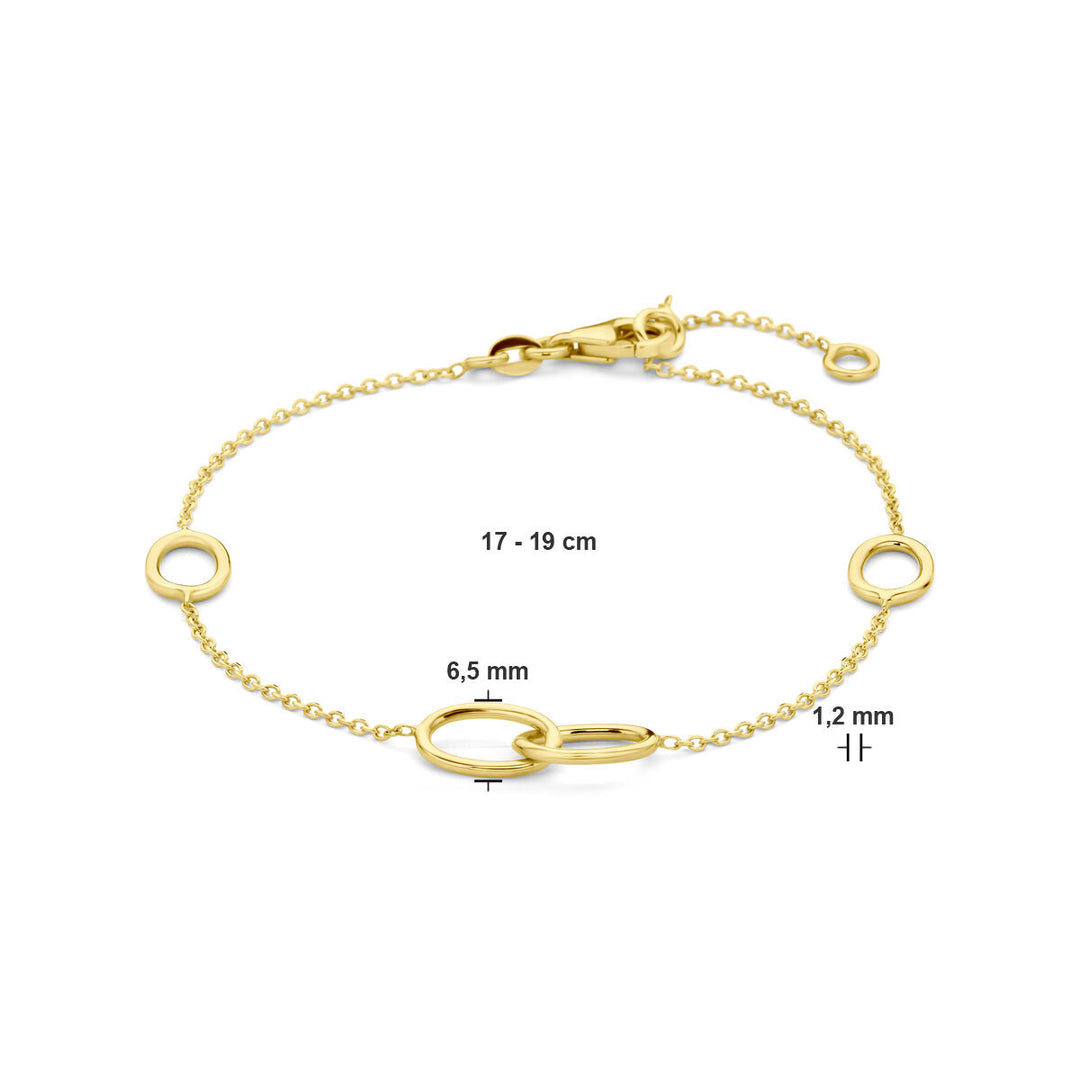 Gold bracelet ladies ovals 14K