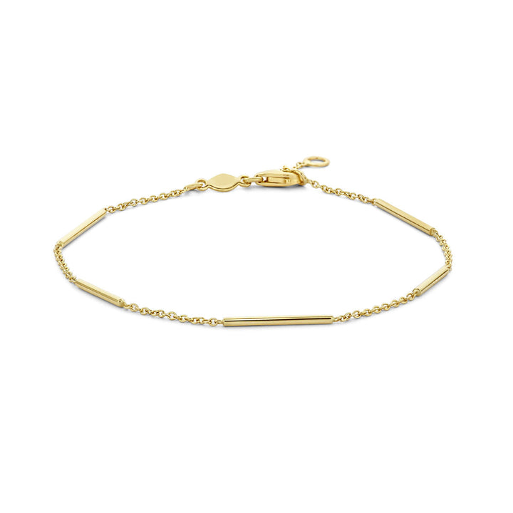 Gold bracelet ladies bars 14K