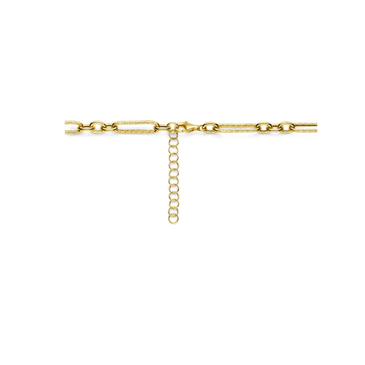 necklace 7.5 mm 43 + 5 cm 3 micron silver gold plated (yellow)