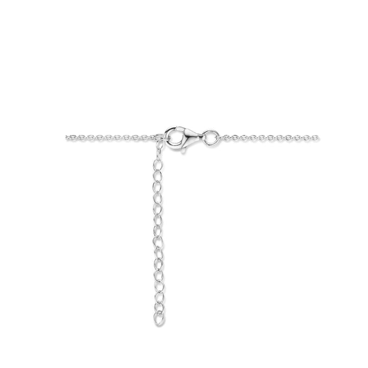 necklace heart dog paw 41 + 4 cm silver rhodium plated