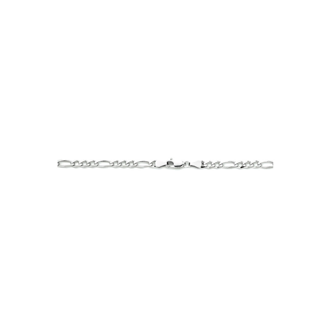 necklace figaro 4.0 mm 50 cm silver rhodium plated