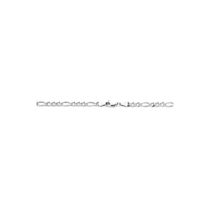 necklace figaro 4.0 mm 50 cm silver rhodium plated