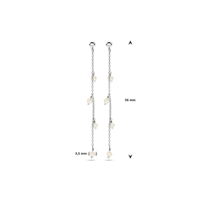 earrings pearl silver rhodium plated