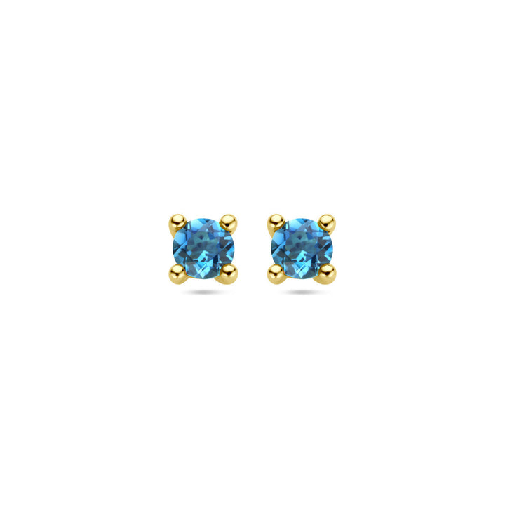 ear studs london blue topaz 14K yellow gold