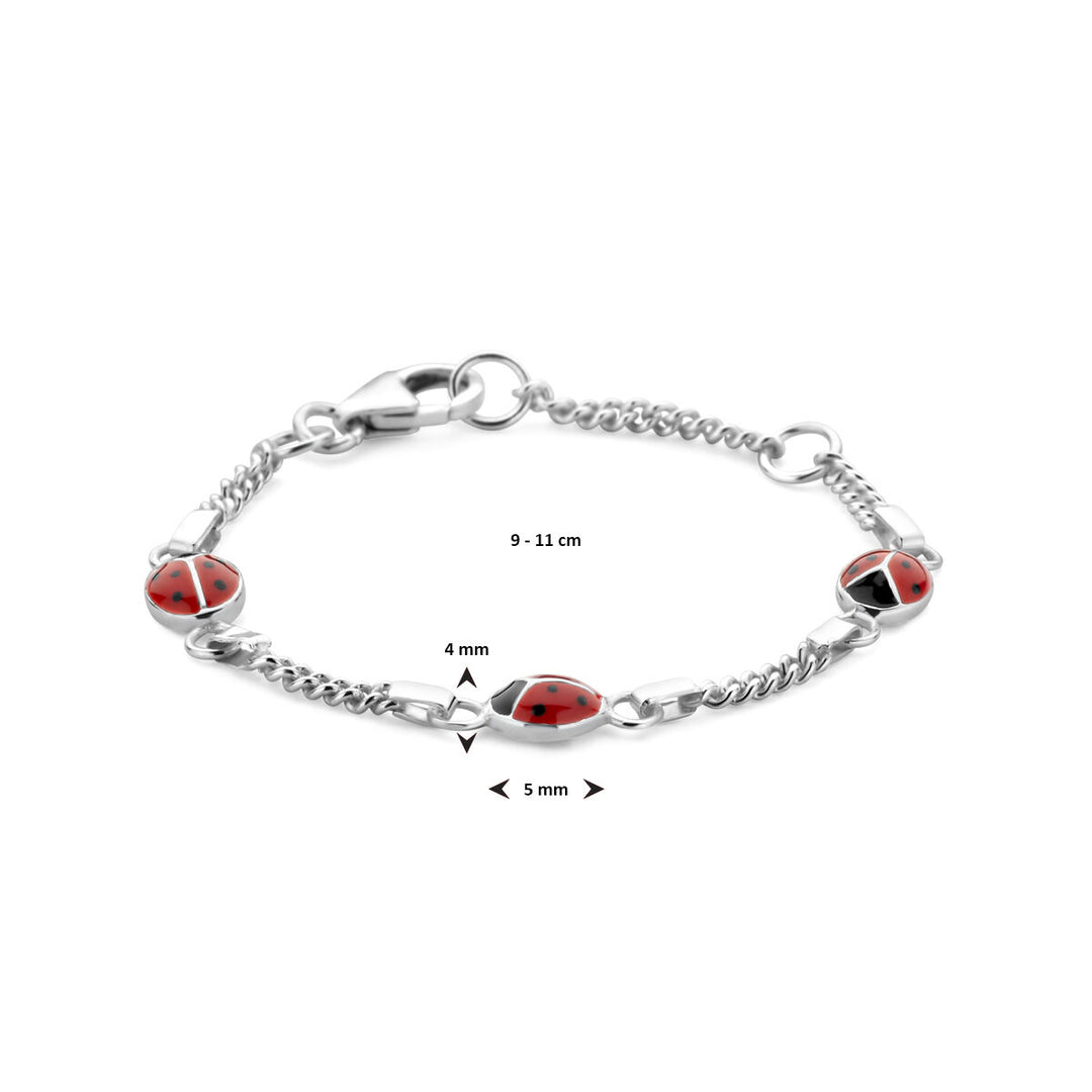 bracelet ladybug silver white