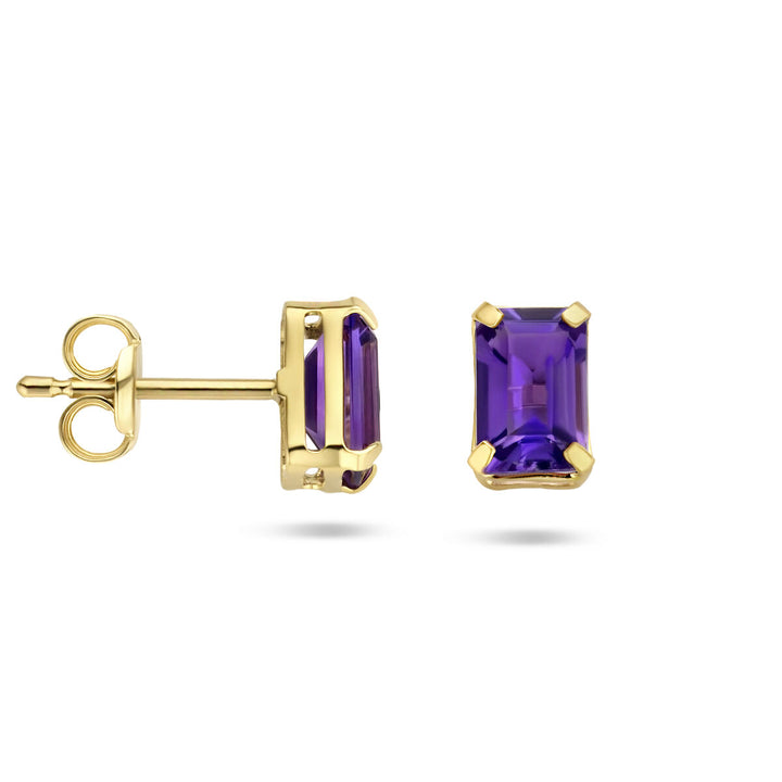 ear studs amethyst 14K yellow gold