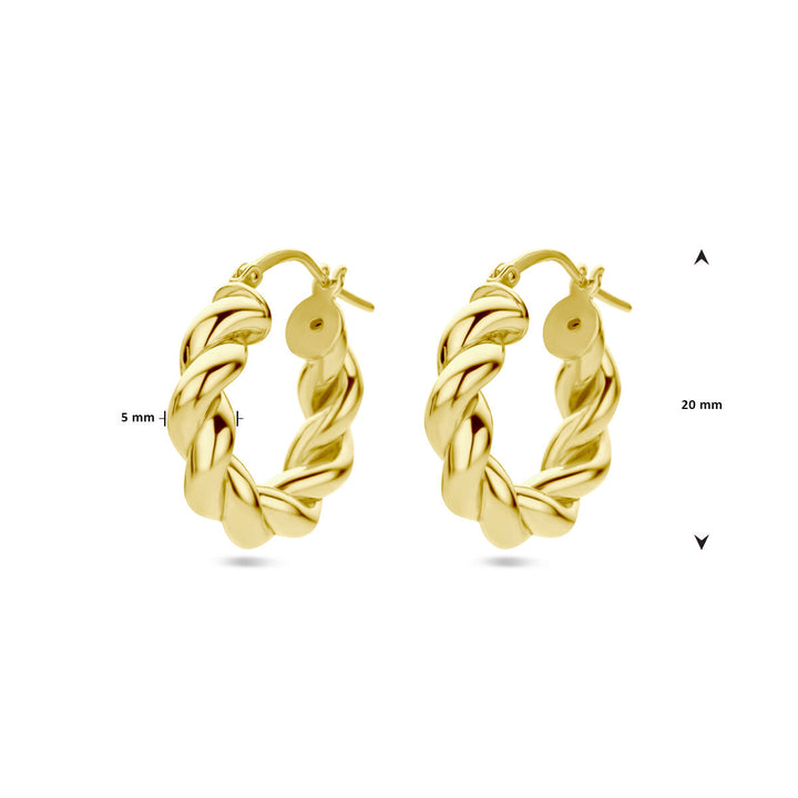 earrings twisted 1 micron silver gold plated (yellow)