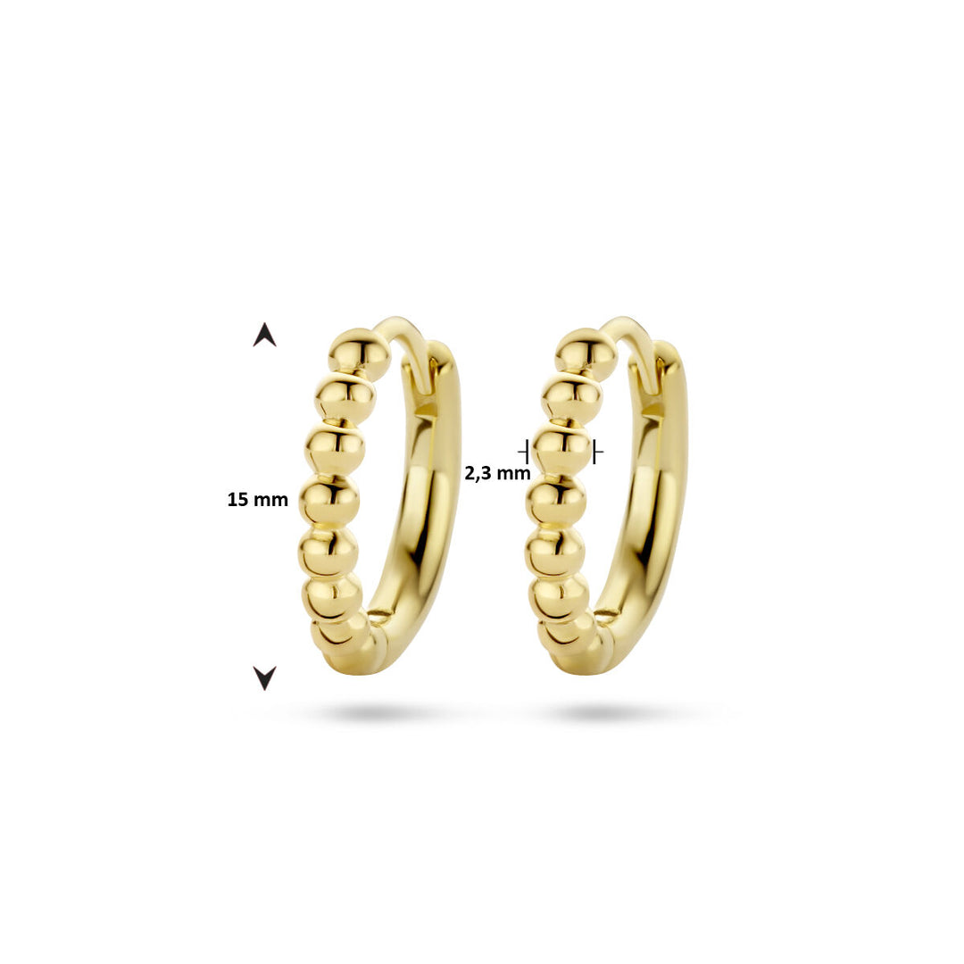 earrings balls 1 micron silver gold plated (yellow)