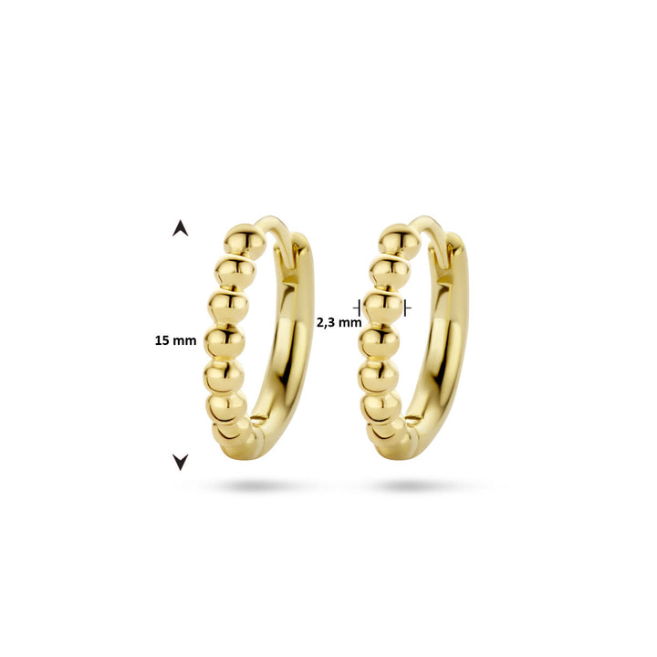 earrings balls 1 micron silver gold plated (yellow)
