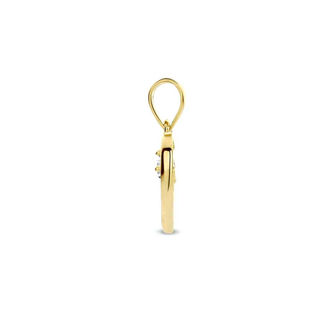 pendant heart zirconia 14K yellow gold
