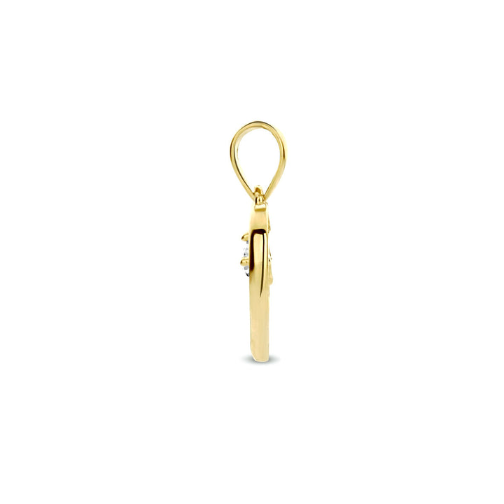 pendant heart zirconia 14K yellow gold