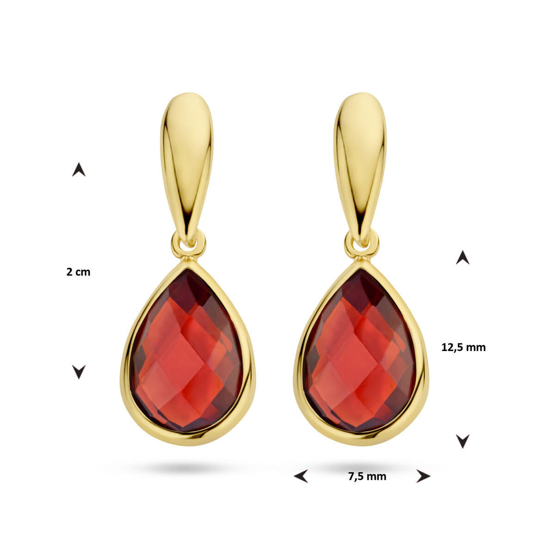 garnet earrings 14K yellow gold