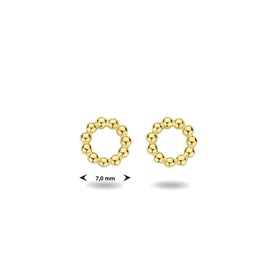 oorknoppen rond 1 micron zilver verguld (geel)