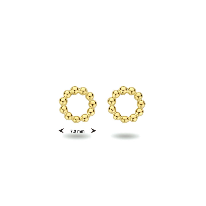 oorknoppen rond 1 micron zilver verguld (geel)