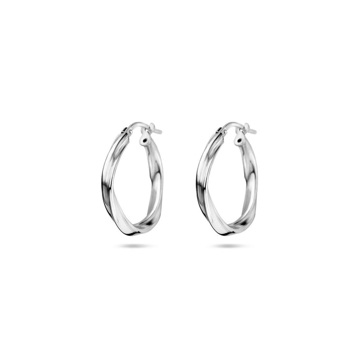 earrings twisted 2.0 mm silver rhodium plated