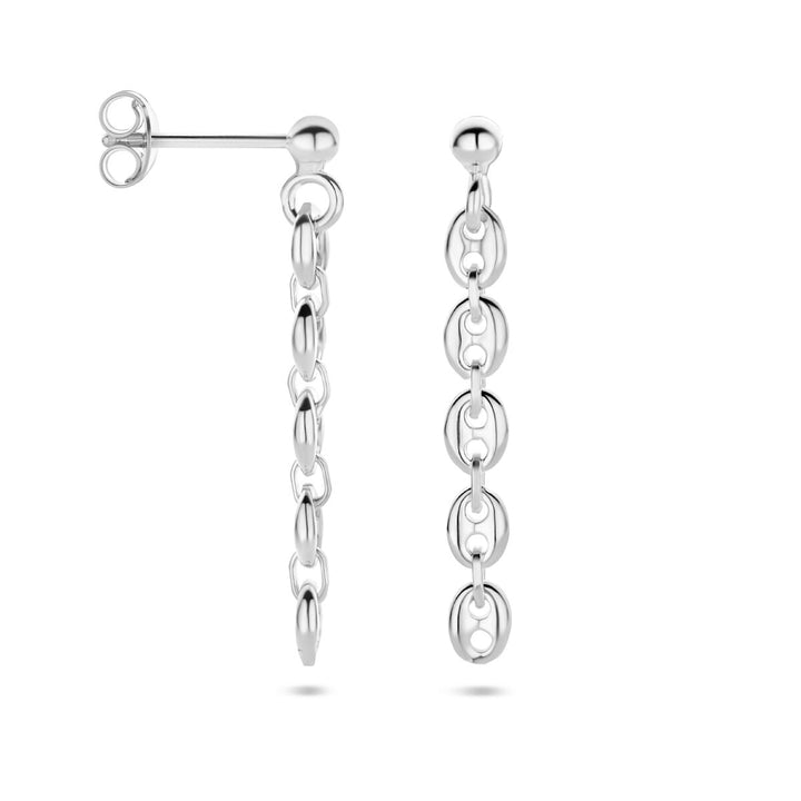 earrings coffee bean silver rhodium plated