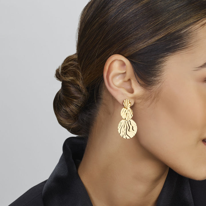 earrings relief 1 micron silver gold plated (yellow)
