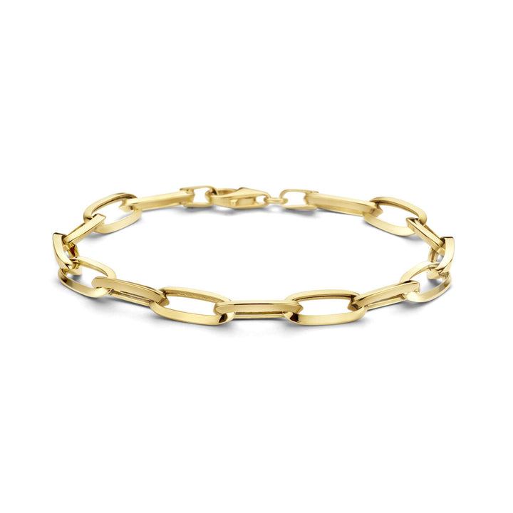 Gold bracelet ladies paper clip pointed tube 14K
