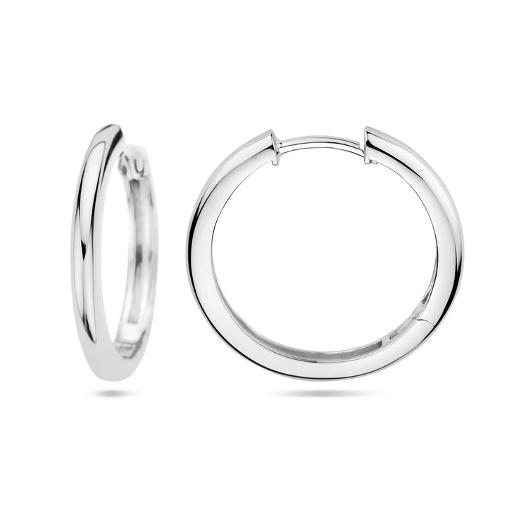 drop earrings 2.5 mm half round silver rhodium plated