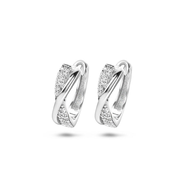 drop earrings zirconia silver rhodium plated