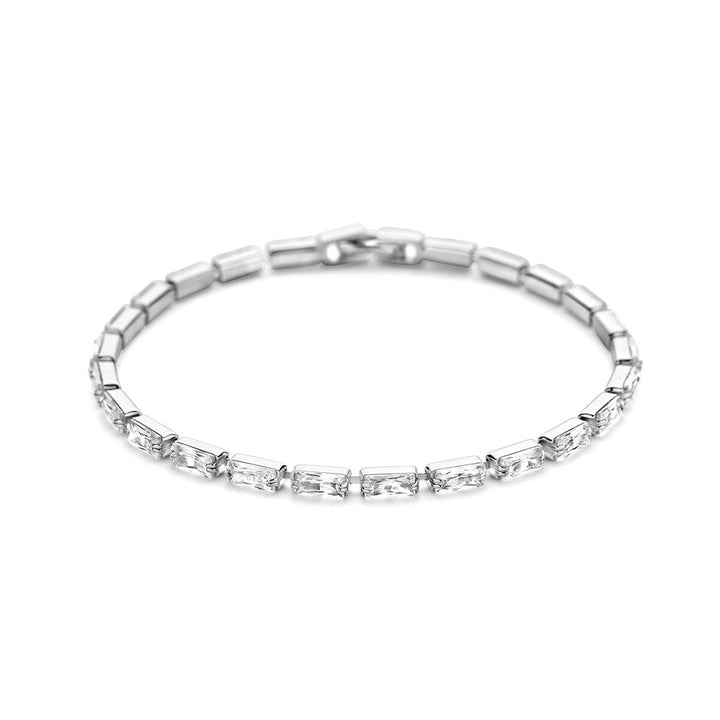 tennis bracelet 2.5 mm zirconia silver rhodium plated