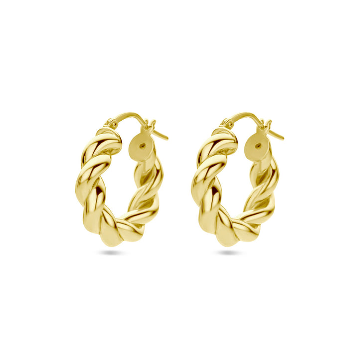 earrings twisted 1 micron silver gold plated (yellow)