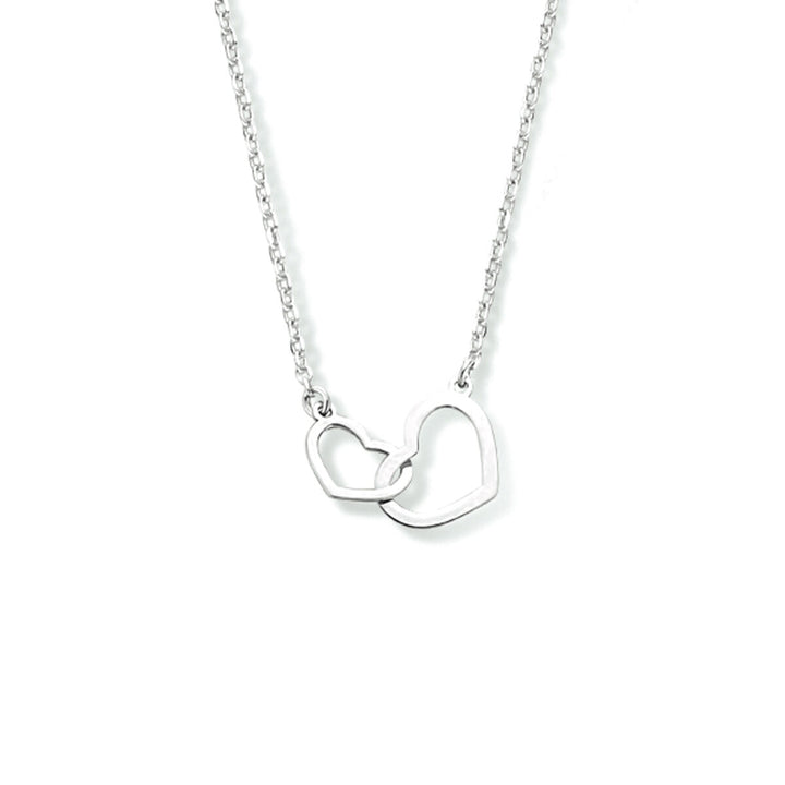 necklace hearts 40 + 4 cm silver rhodium plated