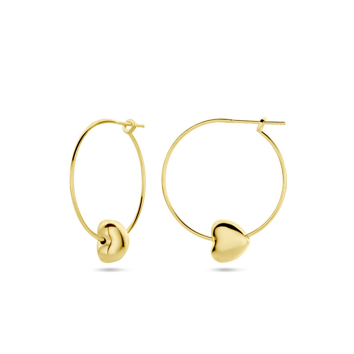 earrings heart 1 micron silver gold plated (yellow)