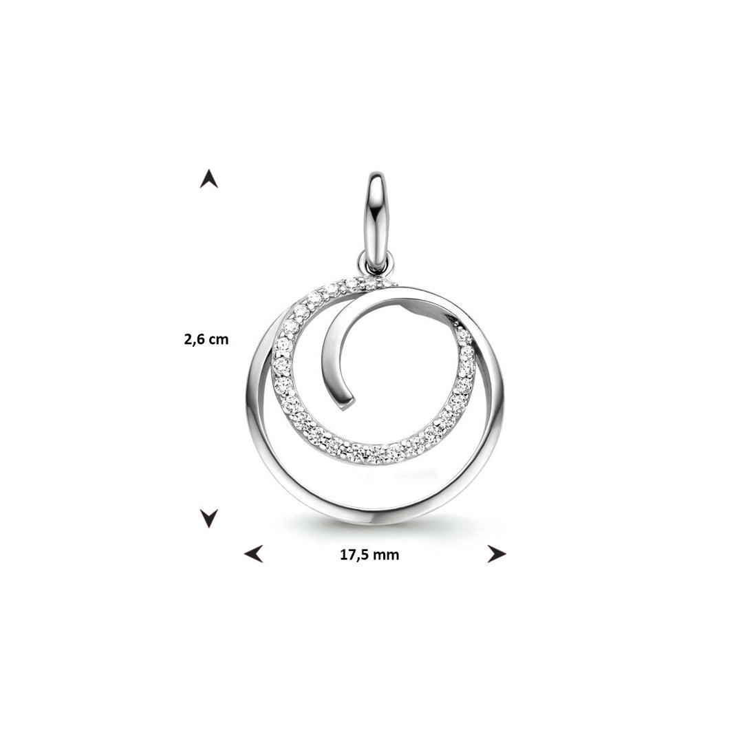 pendant zirconia silver rhodium plated