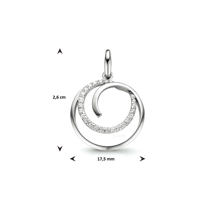pendant zirconia silver rhodium plated