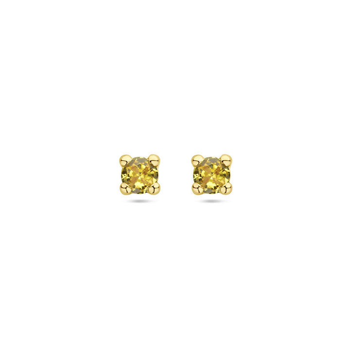 ear studs synth. citrine 14K yellow gold