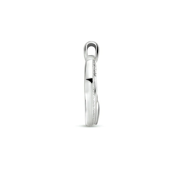 pendant heart zirconia silver rhodium plated