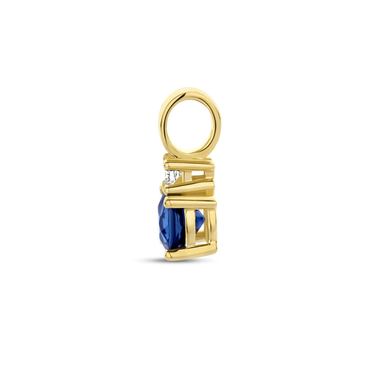 pendant sapphire and diamond 0.02ct h p1 14K yellow gold