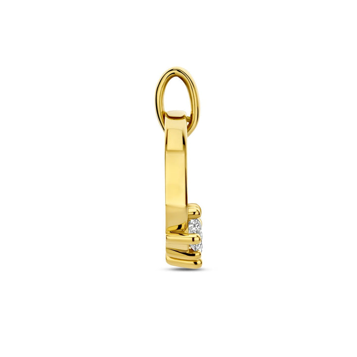 14k Geelgouden hanger met lab grown diamant