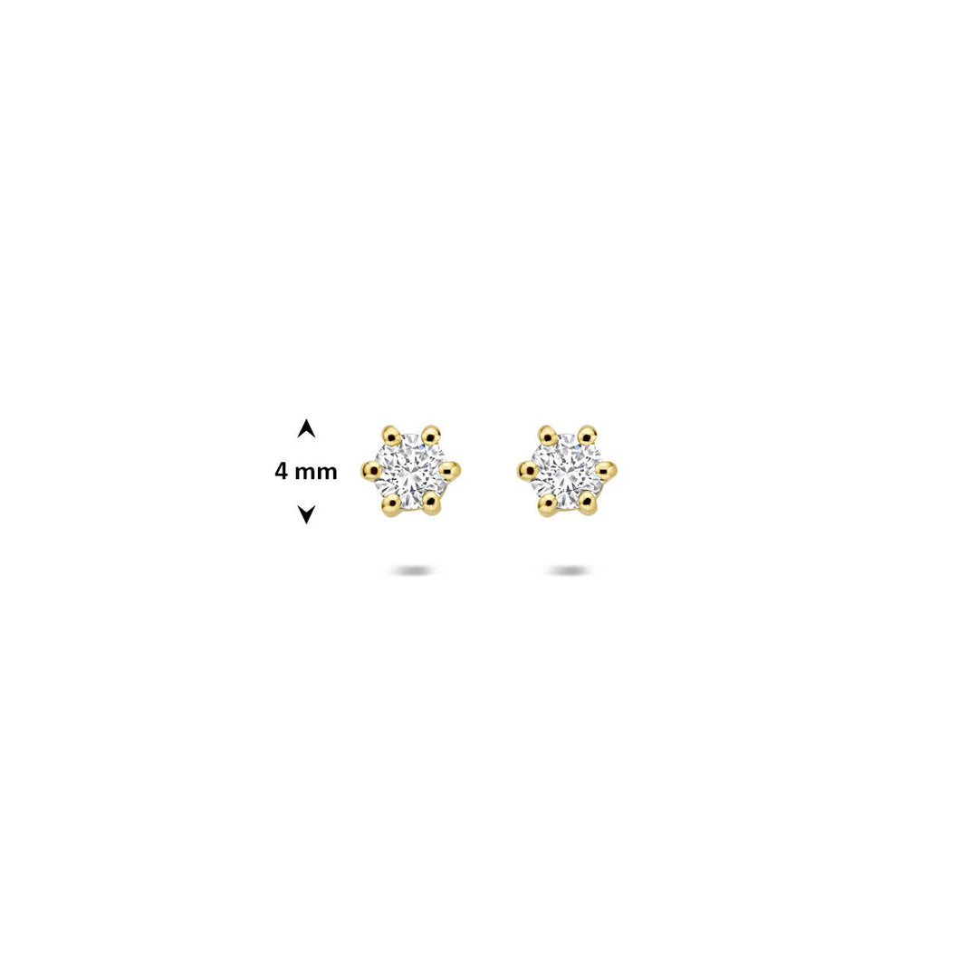 14k Geelgouden oorknoppen met lab grown diamant